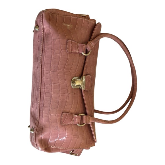 Worthington Pink Croc/Alligator Pattern Shoulder Bag with Double Top Handle - Picture 13 of 14
